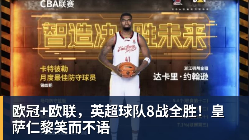 欧冠+欧联，英超球队8战全胜！皇萨仁黎笑而不语